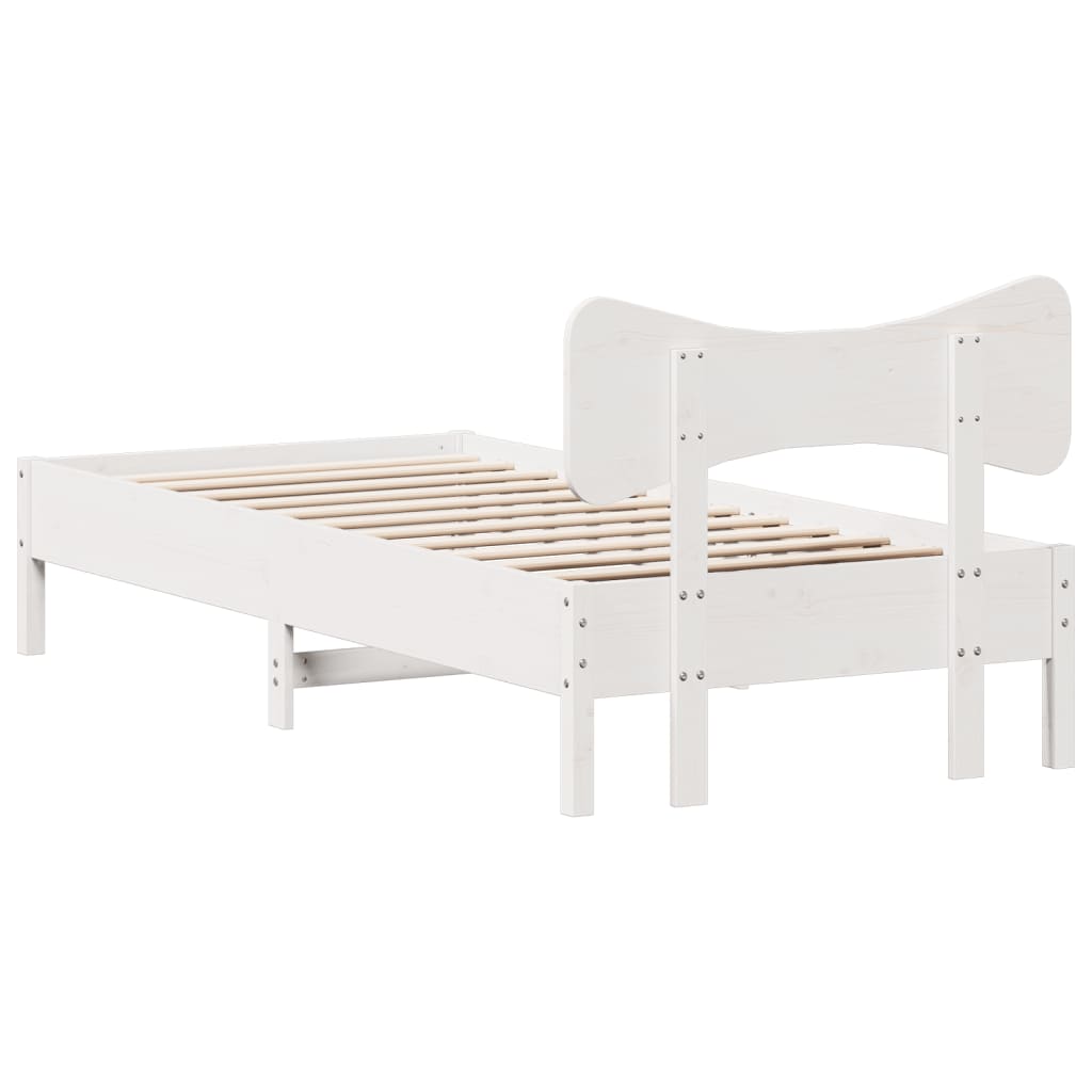 Bedframe zonder matras massief grenenhout wit 90x200 cm is nu te koop bij PeponiXL, paradijselijk wonen!