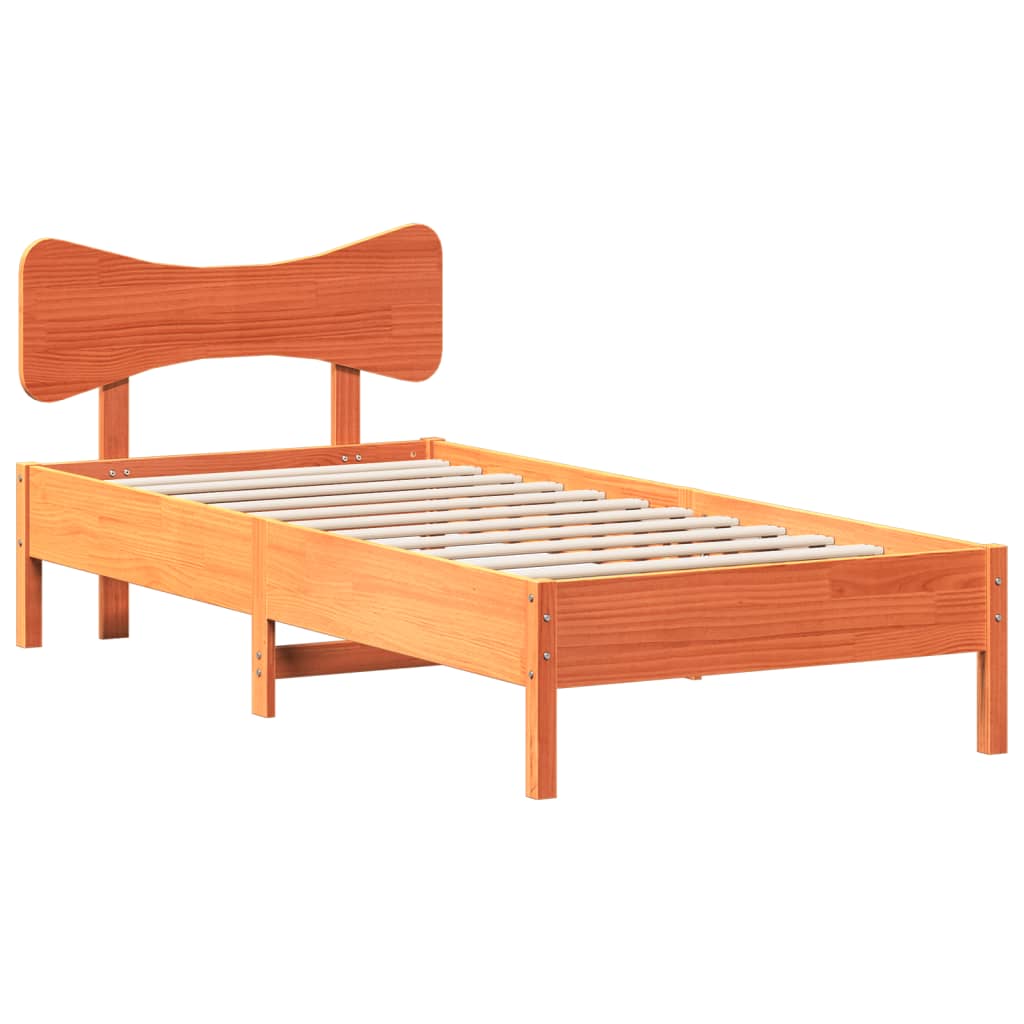 Bedframe zonder matras massief grenenhout wasbruin 90x200 cm is nu te koop bij PeponiXL, paradijselijk wonen!