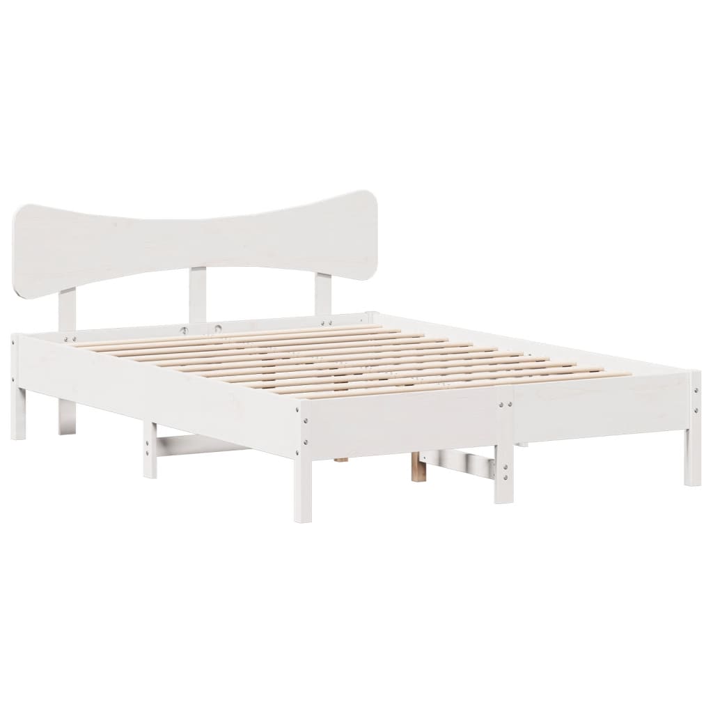 Bedframe zonder matras massief grenenhout wit 140x190 cm is nu te koop bij PeponiXL, paradijselijk wonen!