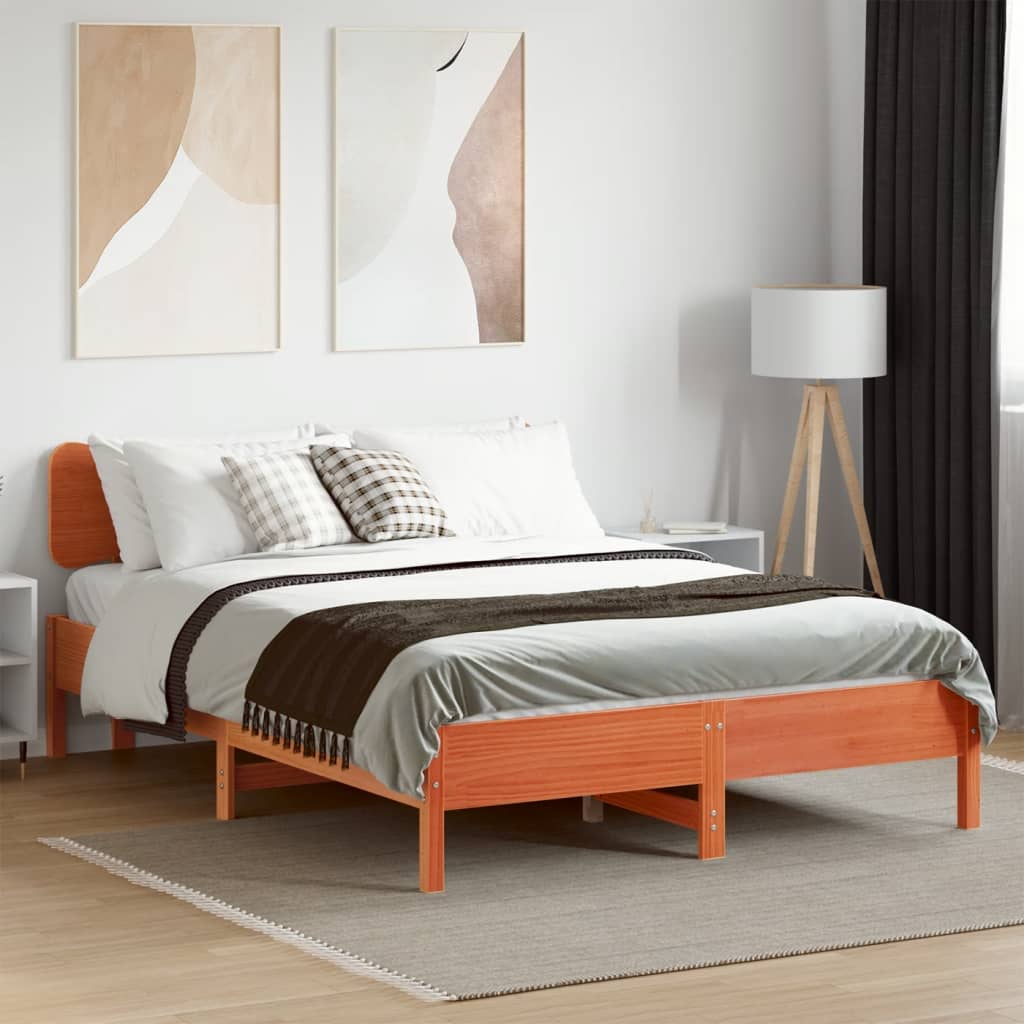 Bed met matras massief grenenhout wasbruin 140x190 cm is nu te koop bij PeponiXL, paradijselijk wonen!