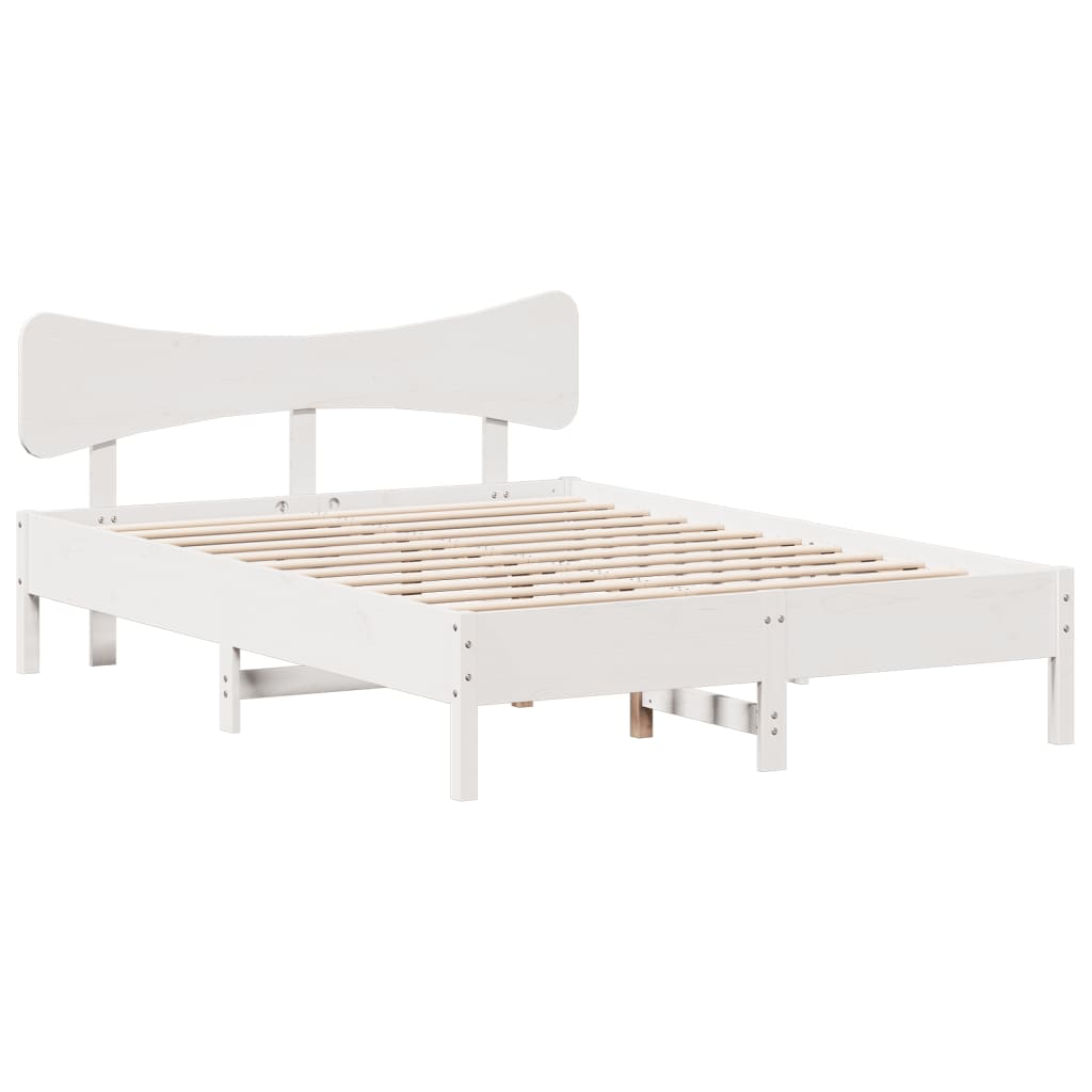 Bedframe zonder matras massief grenenhout wit 135x190 cm is nu te koop bij PeponiXL, paradijselijk wonen!