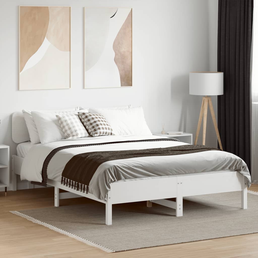 Bedframe zonder matras massief grenenhout wit 135x190 cm is nu te koop bij PeponiXL, paradijselijk wonen!