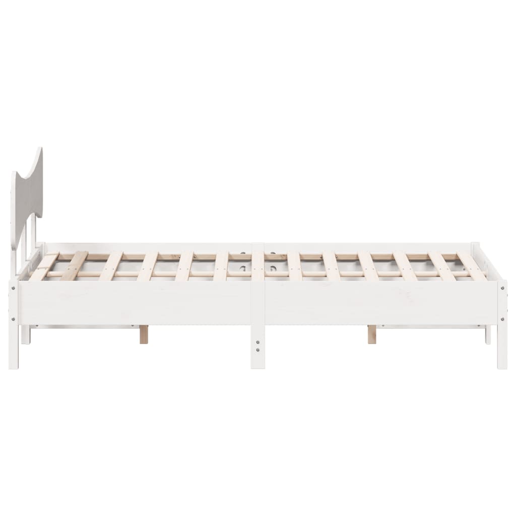 Bedframe zonder matras massief grenenhout wit 135x190 cm is nu te koop bij PeponiXL, paradijselijk wonen!