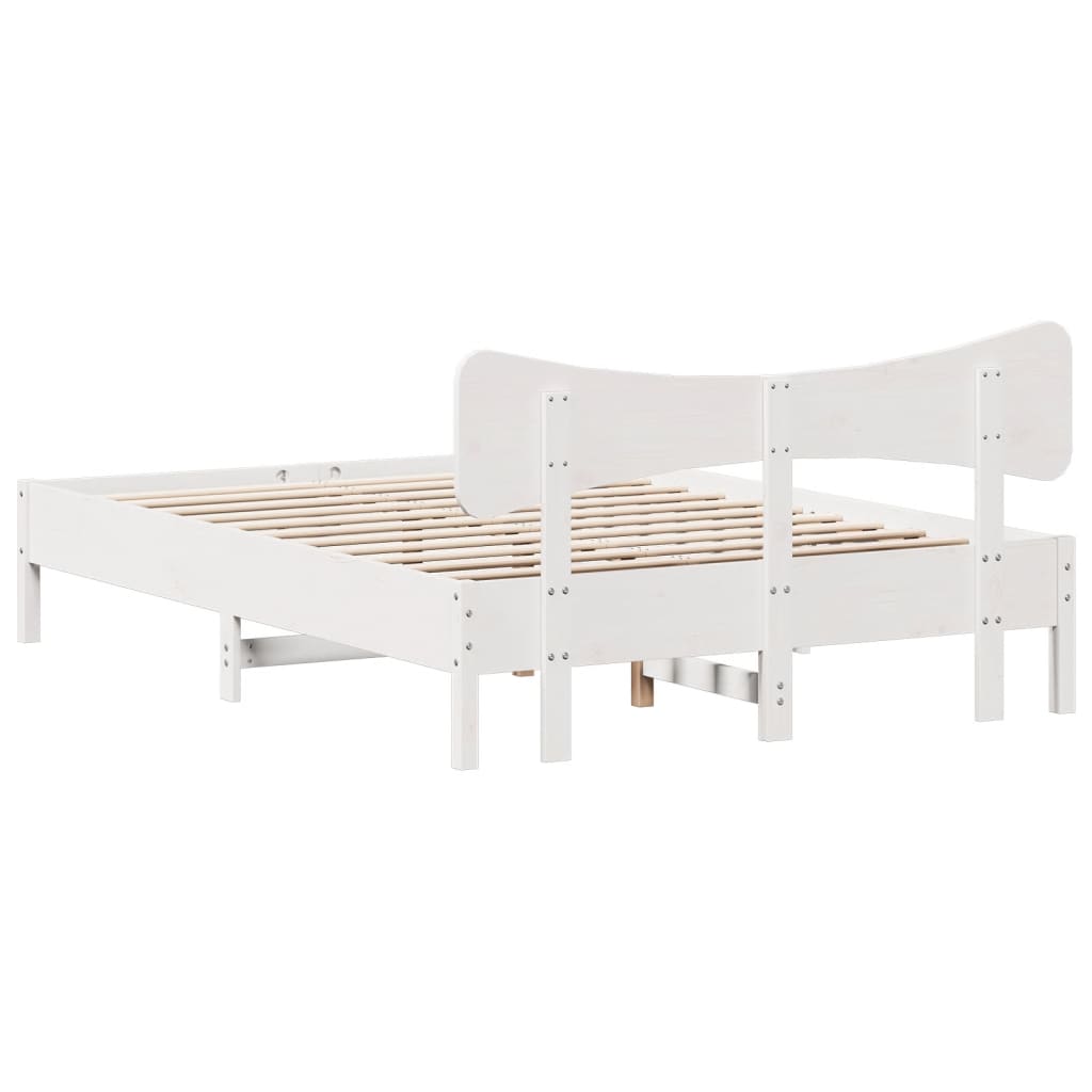 Bedframe zonder matras massief grenenhout wit 135x190 cm is nu te koop bij PeponiXL, paradijselijk wonen!