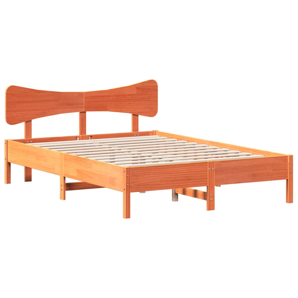 Bedframe zonder matras massief grenenhout wasbruin 120x190 cm is nu te koop bij PeponiXL, paradijselijk wonen!
