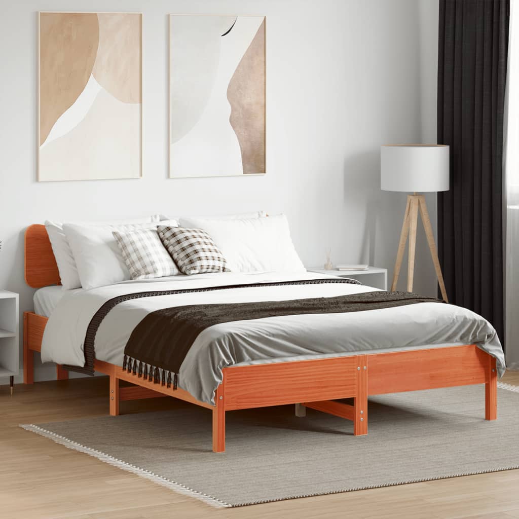 Bedframe zonder matras massief grenenhout wasbruin 120x190 cm is nu te koop bij PeponiXL, paradijselijk wonen!