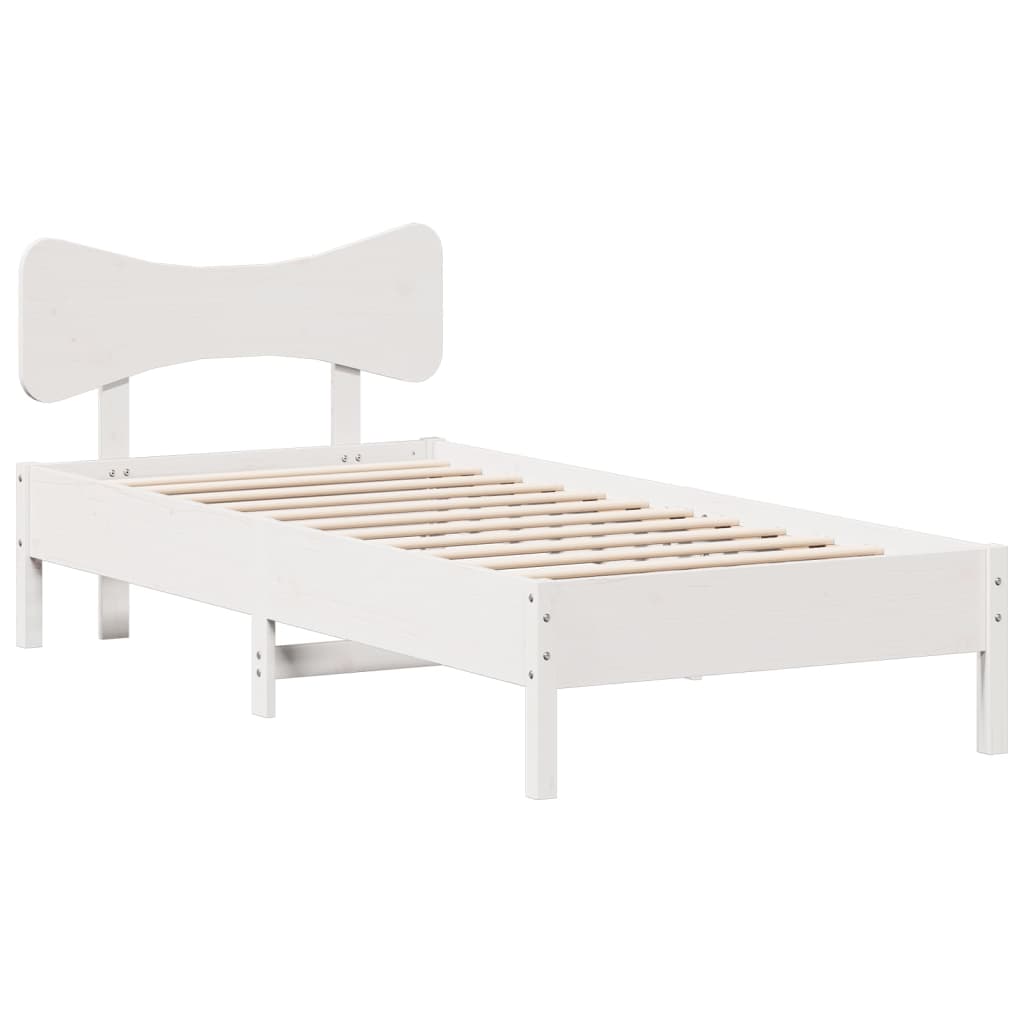 Bedframe zonder matras massief grenenhout wit 90x190 cm is nu te koop bij PeponiXL, paradijselijk wonen!