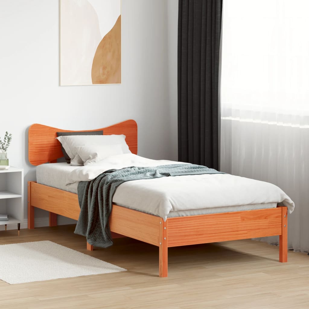 Bedframe zonder matras massief grenenhout wasbruin 90x190 cm is nu te koop bij PeponiXL, paradijselijk wonen!