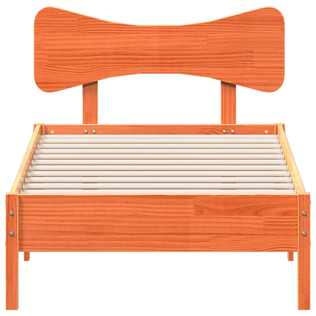 Bedframe zonder matras massief grenenhout wasbruin 90x190 cm is nu te koop bij PeponiXL, paradijselijk wonen!