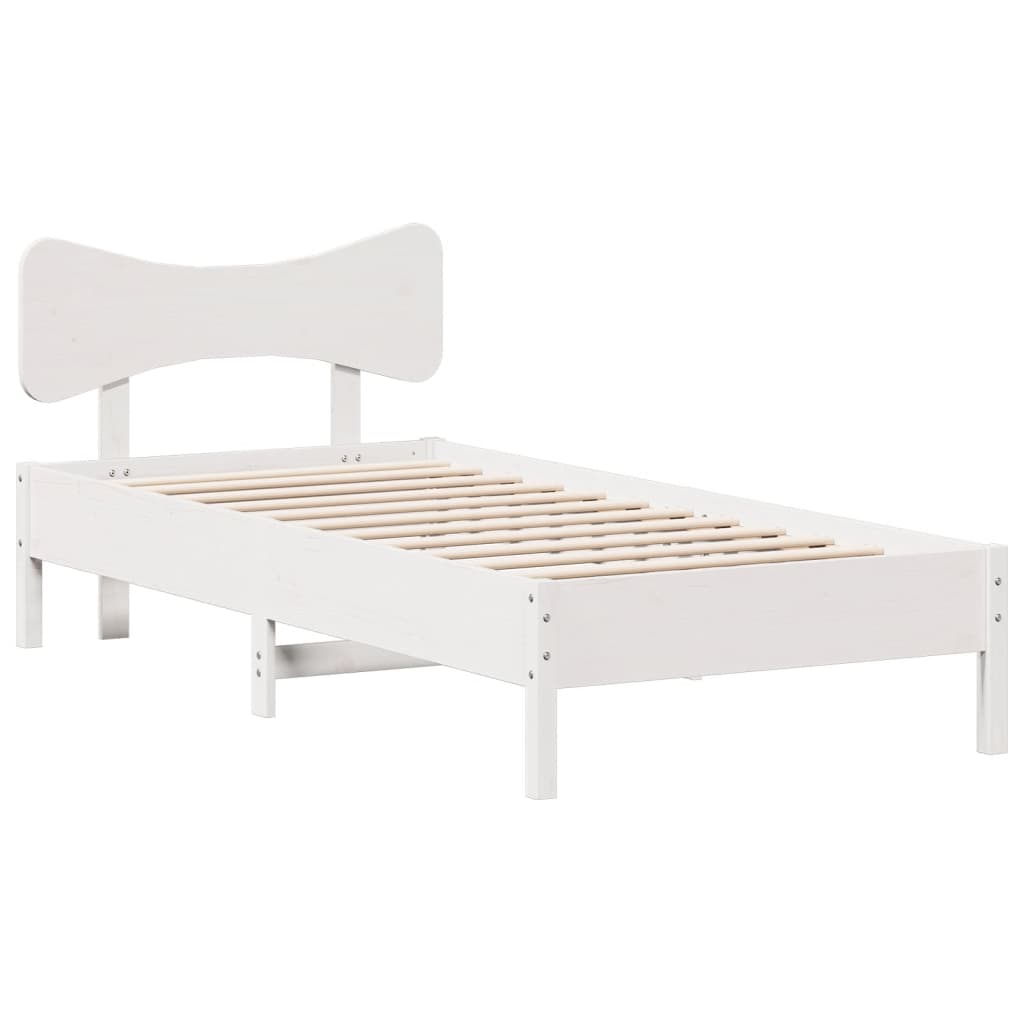 Bedframe zonder matras massief grenenhout wit 75x190 cm is nu te koop bij PeponiXL, paradijselijk wonen!