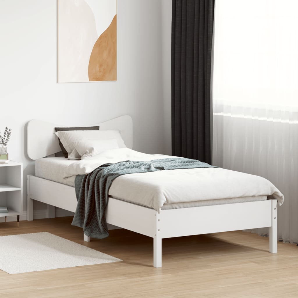 Bedframe zonder matras massief grenenhout wit 75x190 cm is nu te koop bij PeponiXL, paradijselijk wonen!