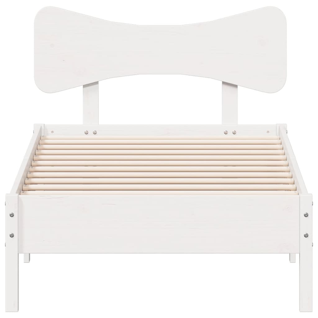 Bedframe zonder matras massief grenenhout wit 75x190 cm is nu te koop bij PeponiXL, paradijselijk wonen!