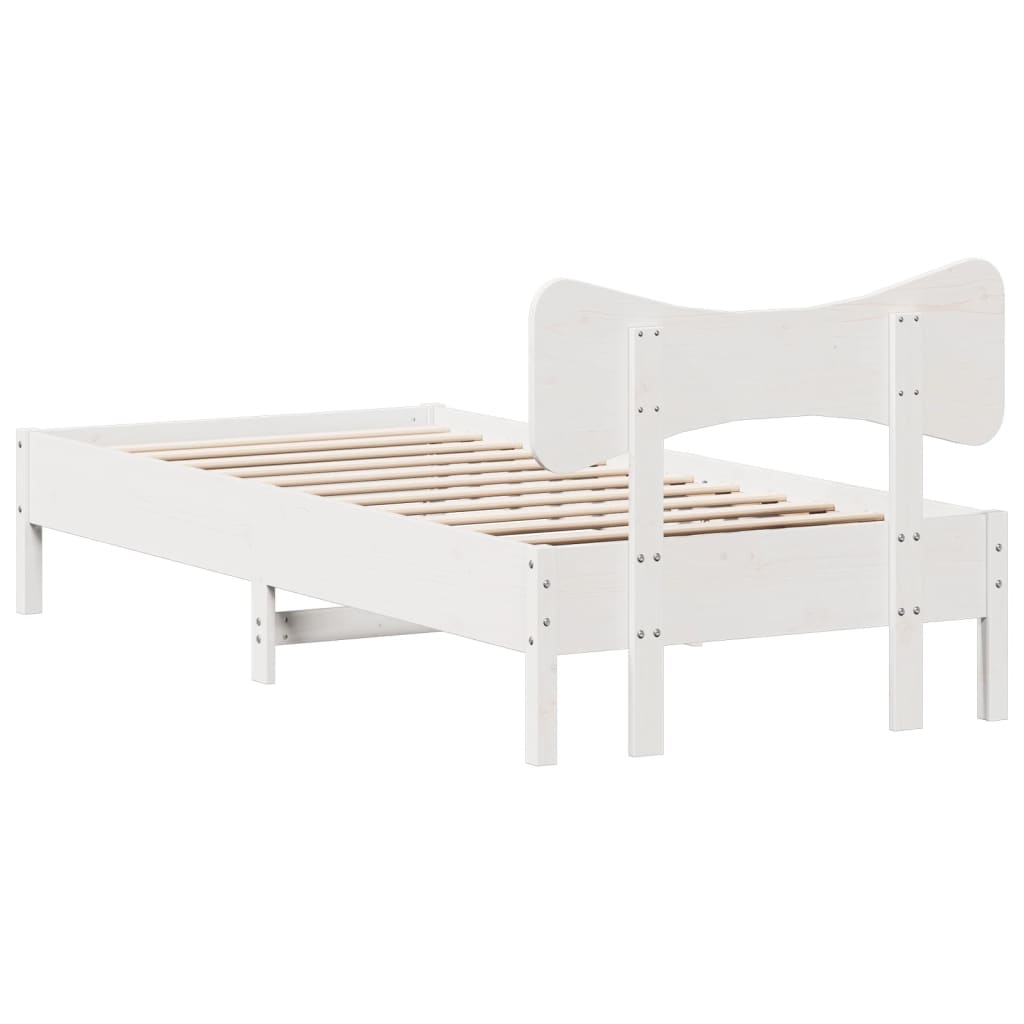 Bedframe zonder matras massief grenenhout wit 75x190 cm is nu te koop bij PeponiXL, paradijselijk wonen!