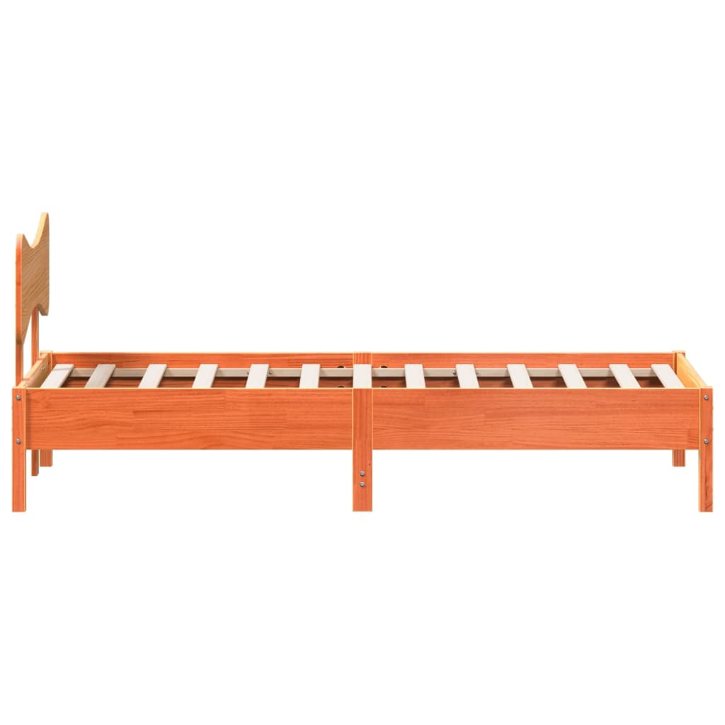 Bedframe zonder matras massief grenenhout wasbruin 75x190 cm is nu te koop bij PeponiXL, paradijselijk wonen!
