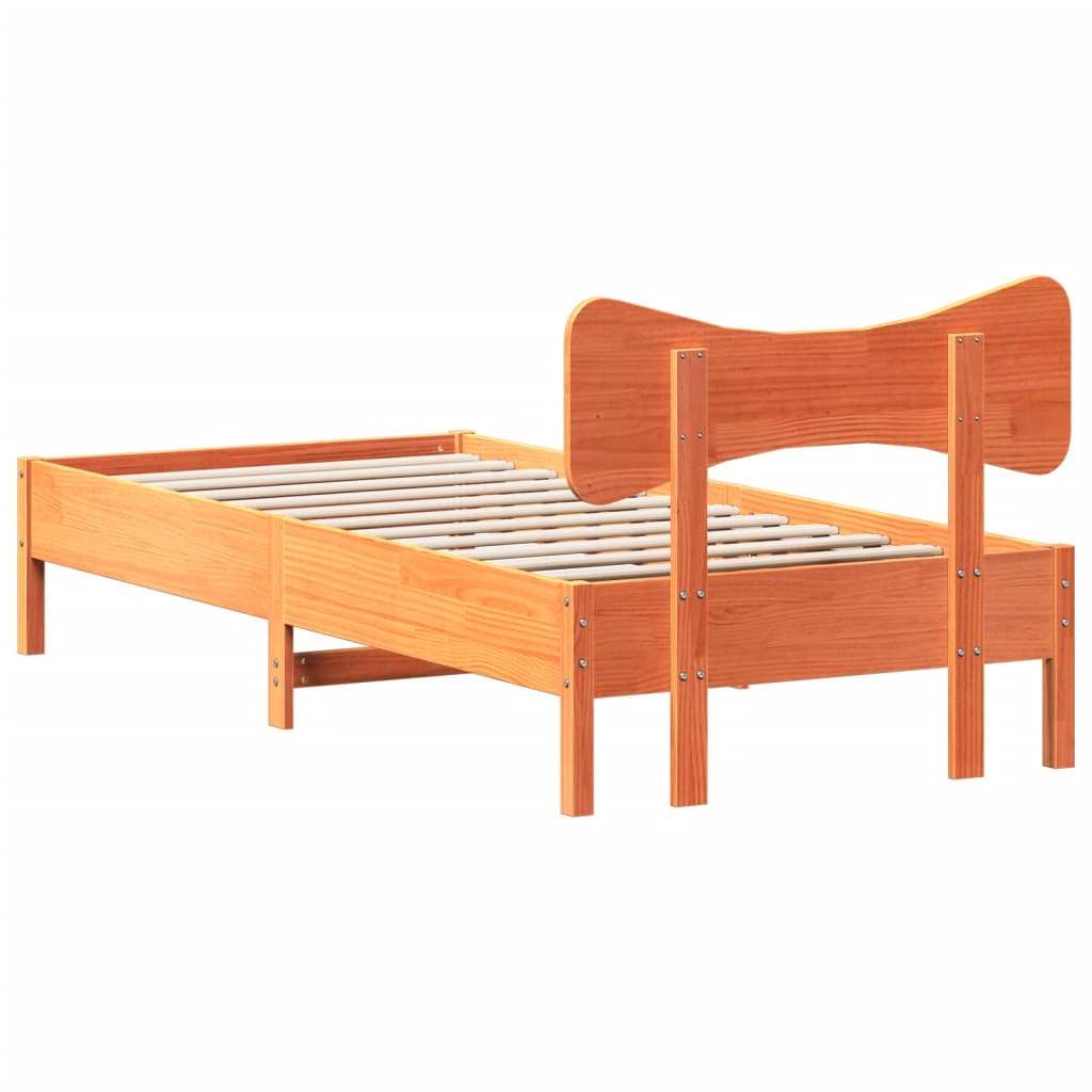 Bedframe zonder matras massief grenenhout wasbruin 75x190 cm is nu te koop bij PeponiXL, paradijselijk wonen!