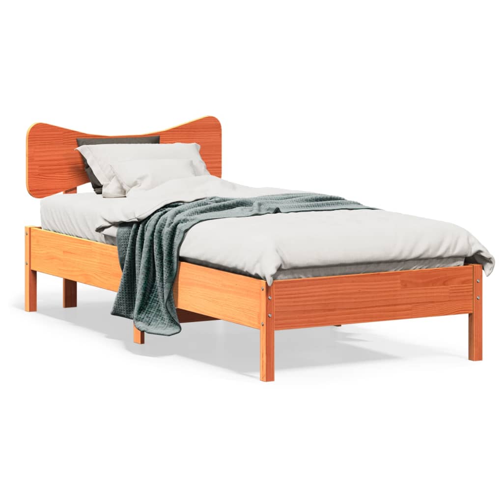 Bedframe zonder matras massief grenenhout wasbruin 75x190 cm is nu te koop bij PeponiXL, paradijselijk wonen!
