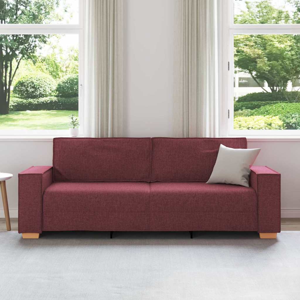 3-zitsbank Wijnrood 180 cm Stof is nu te koop bij PeponiXL, paradijselijk wonen!