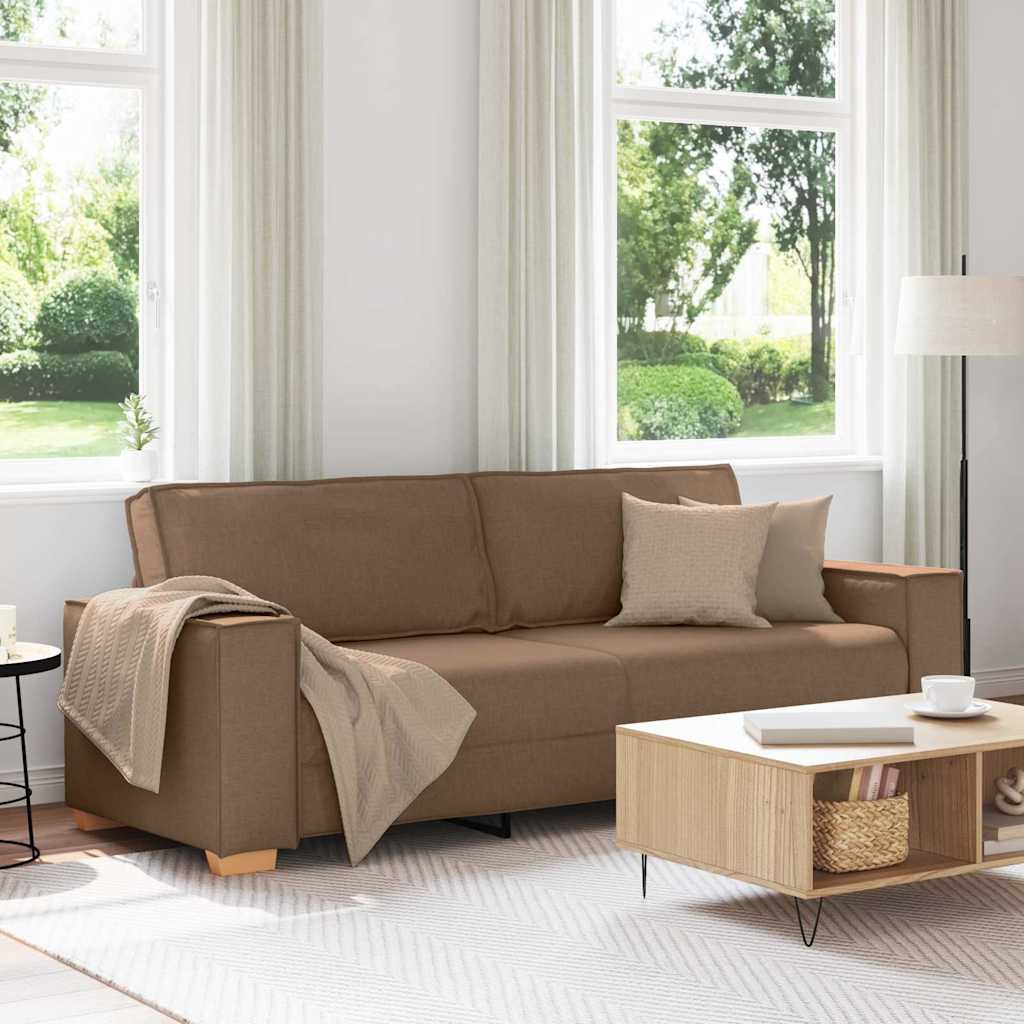 3-zitsbank Bruin 180 cm Stof is nu te koop bij PeponiXL, paradijselijk wonen!