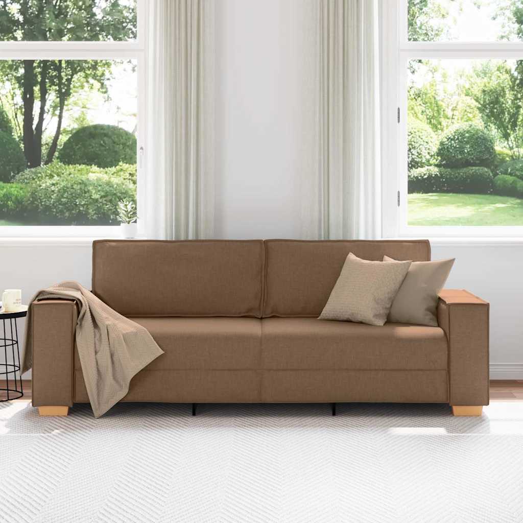 3-zitsbank Bruin 180 cm Stof is nu te koop bij PeponiXL, paradijselijk wonen!