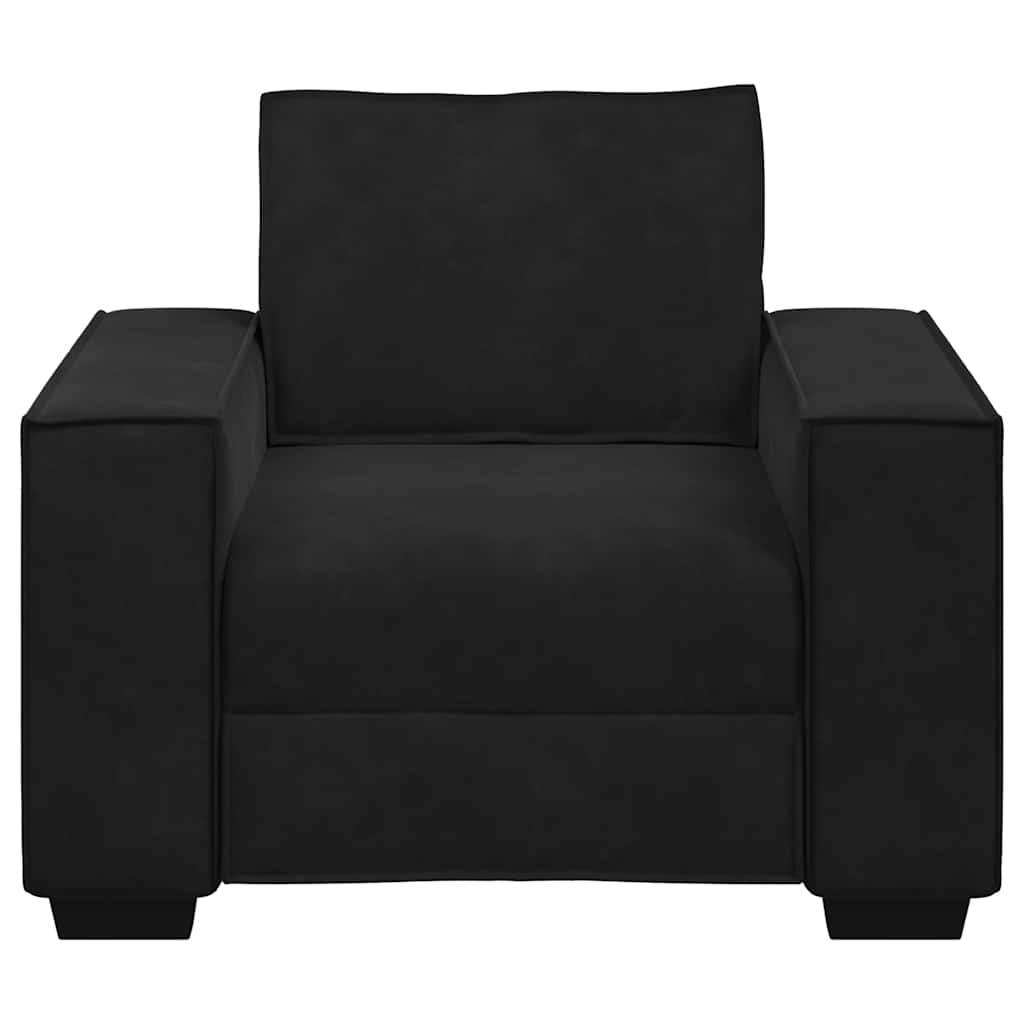 Fauteuil 100x78x84 cm fluweel zwart is nu te koop bij PeponiXL, paradijselijk wonen!