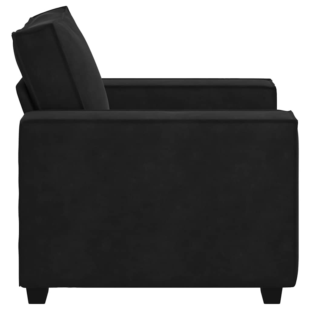 Fauteuil 100x78x84 cm fluweel zwart is nu te koop bij PeponiXL, paradijselijk wonen!