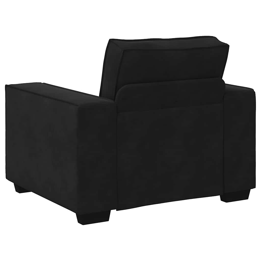 Fauteuil 100x78x84 cm fluweel zwart is nu te koop bij PeponiXL, paradijselijk wonen!