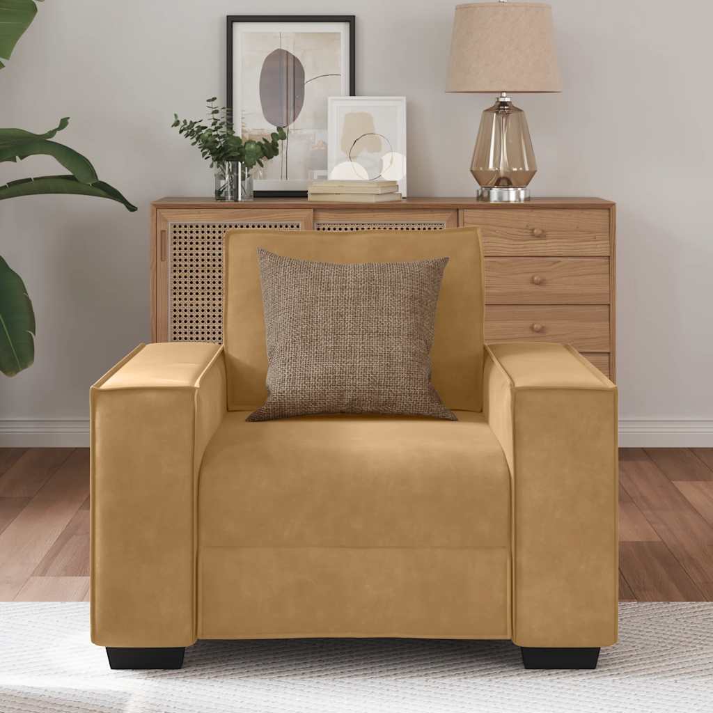 Sofastoel Bruin 100x78x84 cm Fluweel is nu te koop bij PeponiXL, paradijselijk wonen!