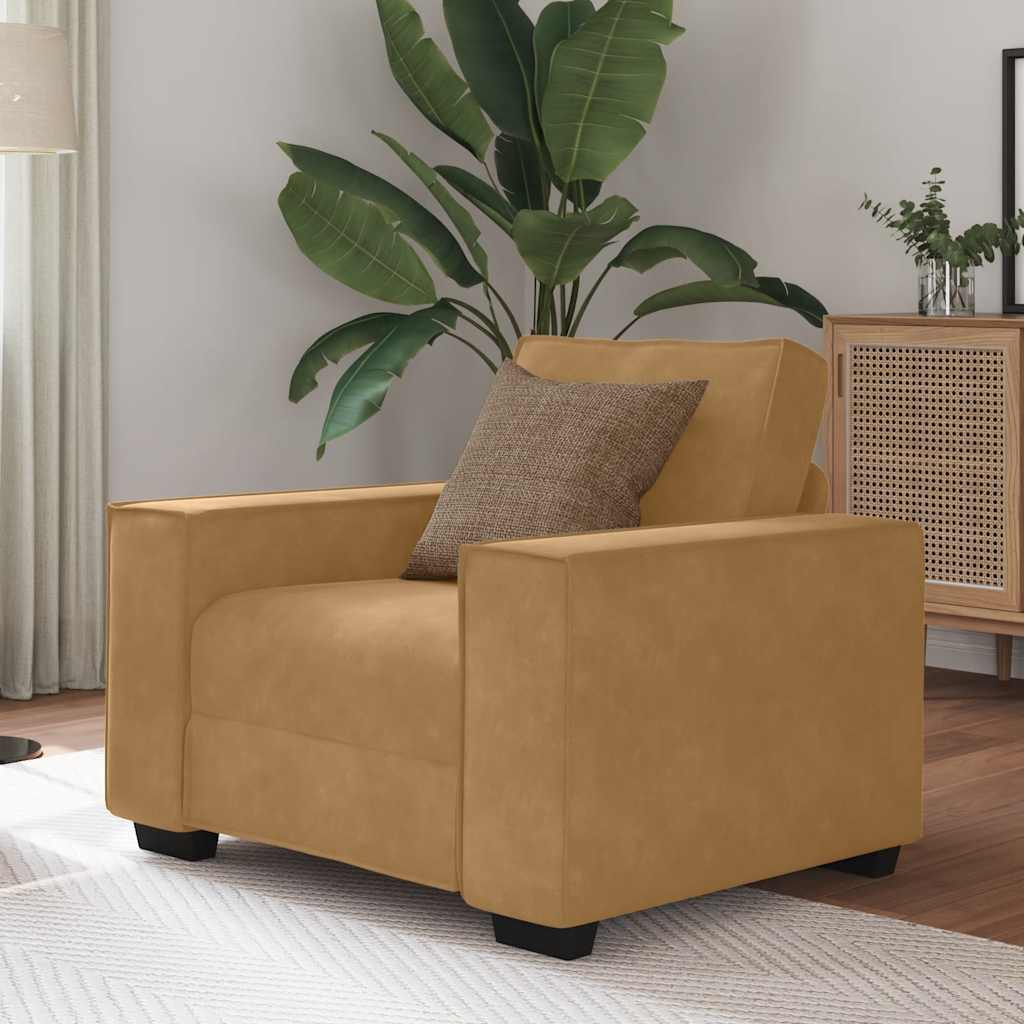 Sofastoel Bruin 100x78x84 cm Fluweel is nu te koop bij PeponiXL, paradijselijk wonen!