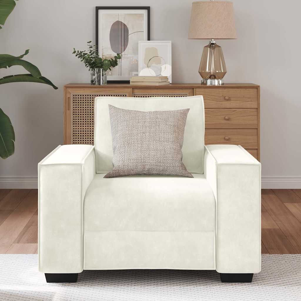 Fauteuil Crème 100x78x84 cm Fluweel is nu te koop bij PeponiXL, paradijselijk wonen!
