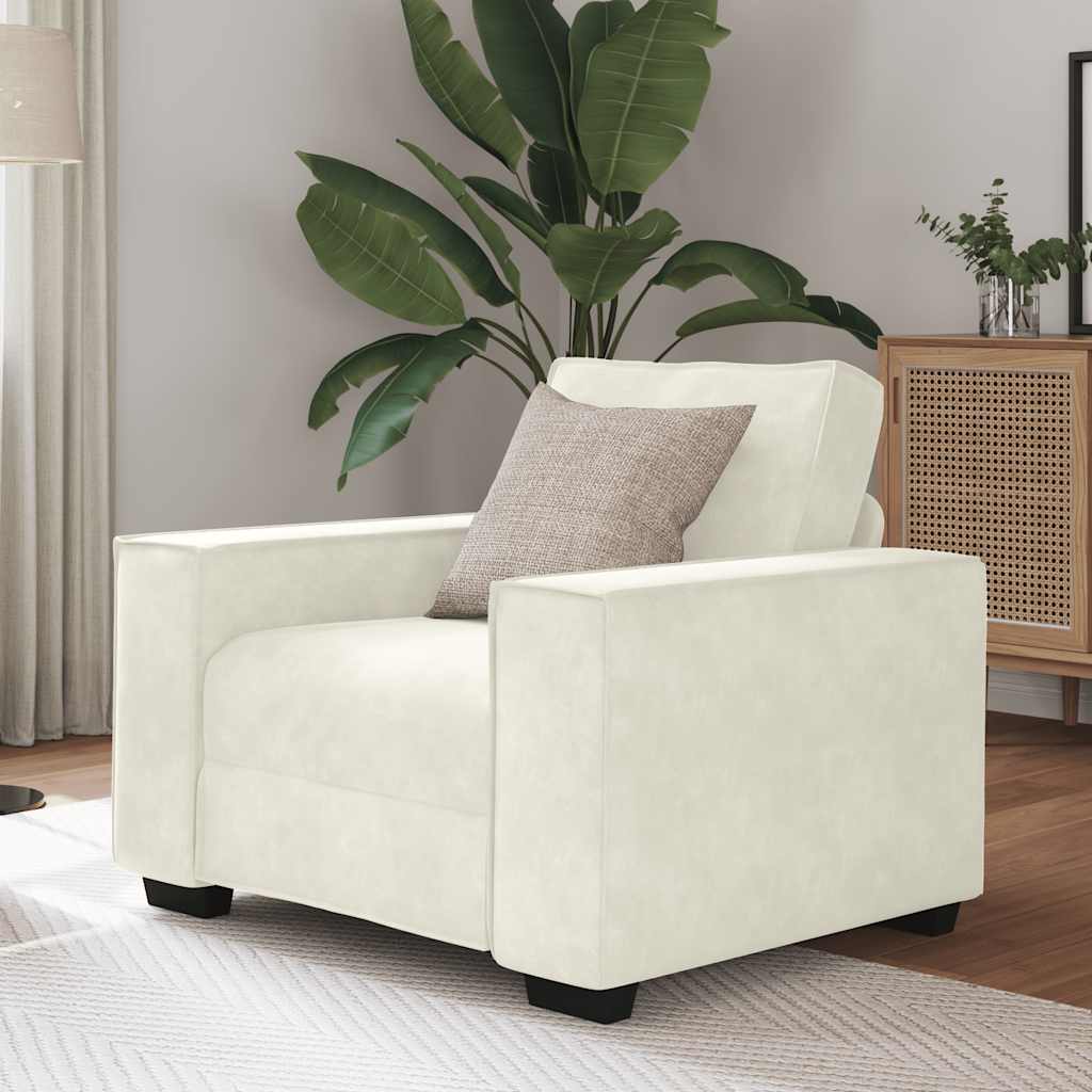 Fauteuil Crème 100x78x84 cm Fluweel is nu te koop bij PeponiXL, paradijselijk wonen!