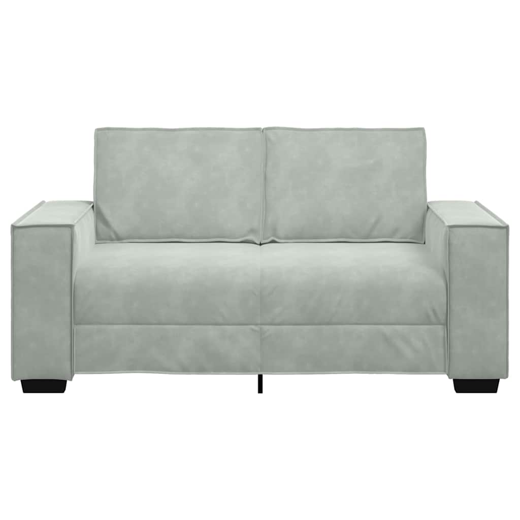 Tweezitsbank 160x78x84 cm fluweel lichtgrijs is nu te koop bij PeponiXL, paradijselijk wonen!