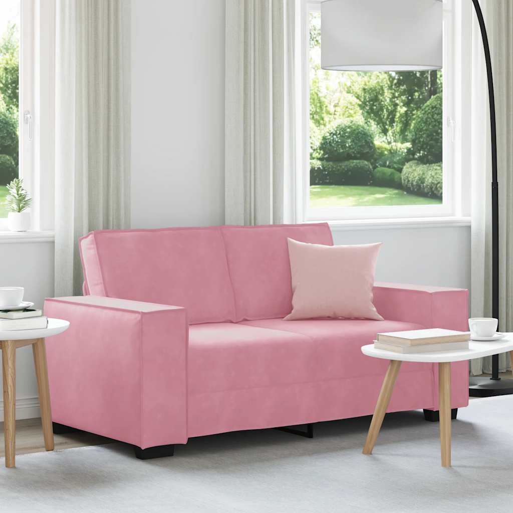 Tweezitsbank 160x78x84 cm fluweel roze is nu te koop bij PeponiXL, paradijselijk wonen!