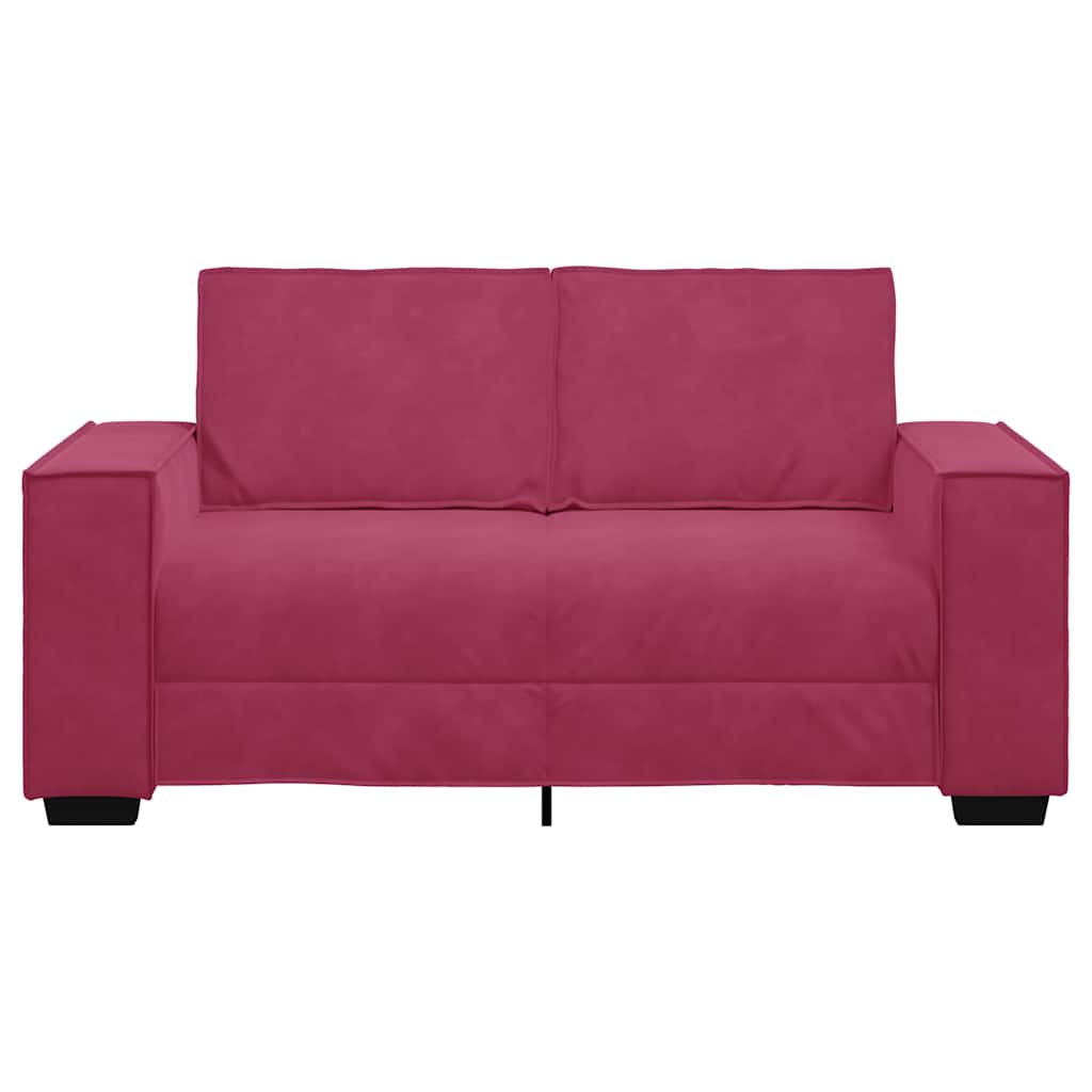 Tweezitsbank 160x78x84 cm fluweel wijnrood is nu te koop bij PeponiXL, paradijselijk wonen!