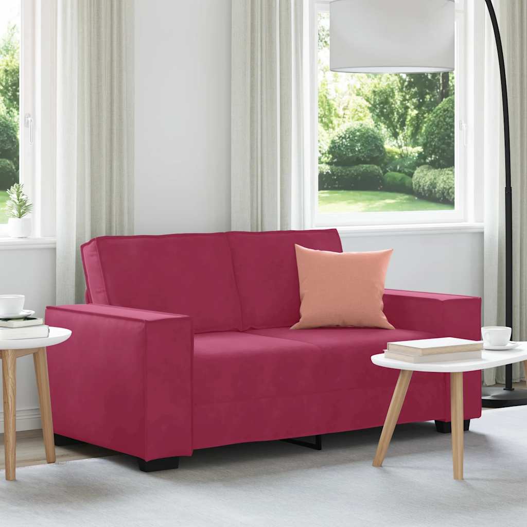Tweezitsbank 160x78x84 cm fluweel wijnrood is nu te koop bij PeponiXL, paradijselijk wonen!