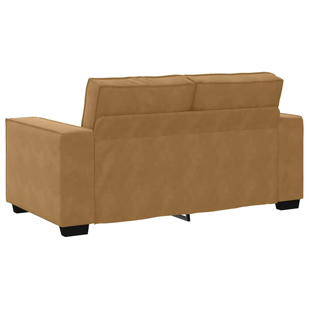 Tweezitsbank 160x78x84 cm fluweel bruin is nu te koop bij PeponiXL, paradijselijk wonen!