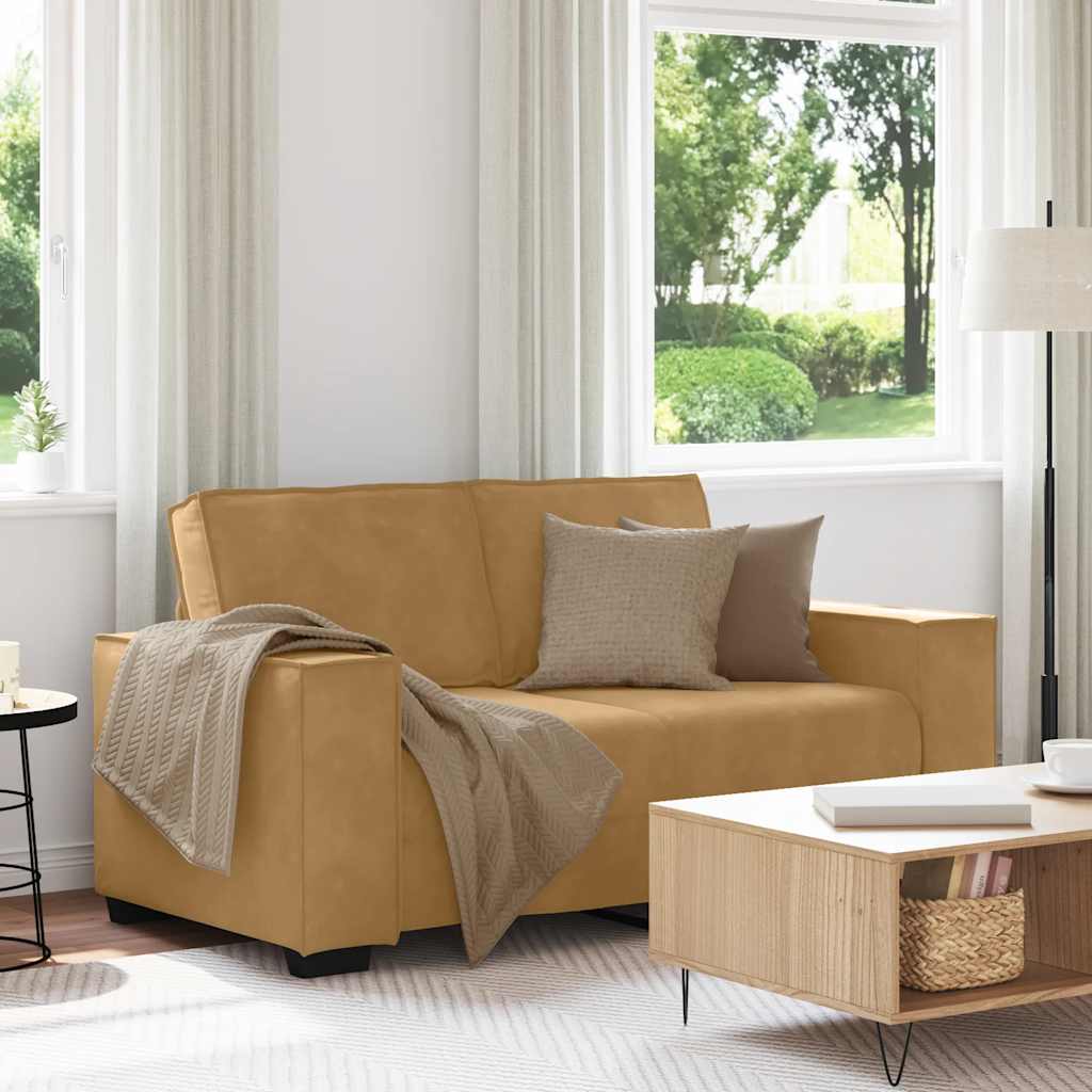 Tweezitsbank 160x78x84 cm fluweel bruin is nu te koop bij PeponiXL, paradijselijk wonen!