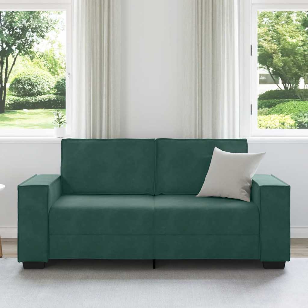 Tweezitsbank 180x78x84 cm fluweel donkergroen is nu te koop bij PeponiXL, paradijselijk wonen!