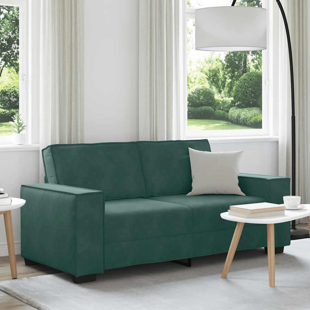 Tweezitsbank 180x78x84 cm fluweel donkergroen is nu te koop bij PeponiXL, paradijselijk wonen!