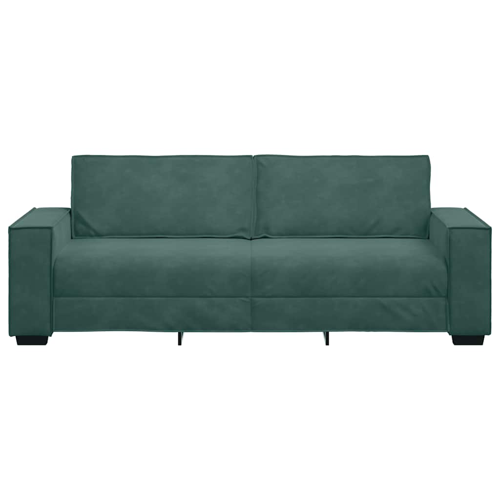 Driezitsbank 220x78x84 cm fluweel donkergroen is nu te koop bij PeponiXL, paradijselijk wonen!