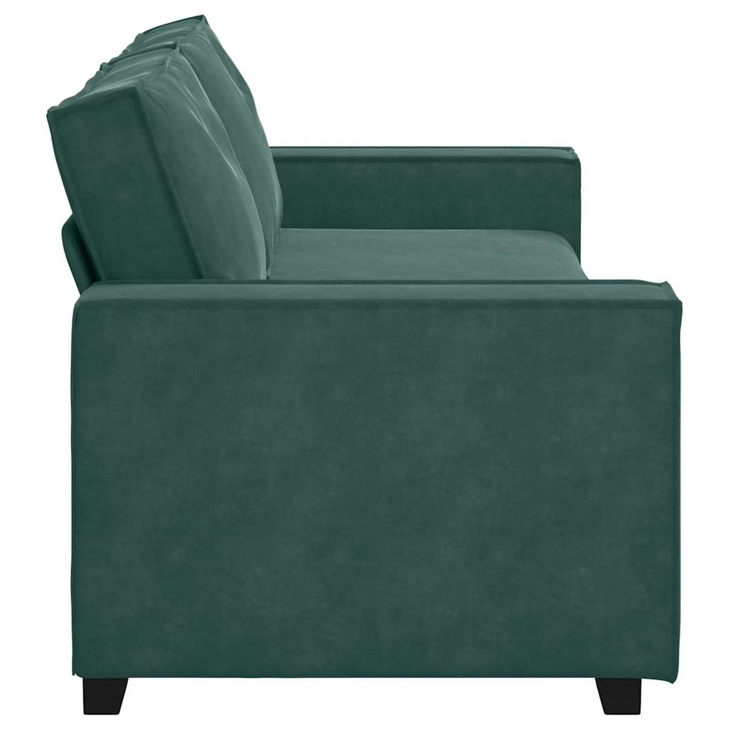 Driezitsbank 220x78x84 cm fluweel donkergroen is nu te koop bij PeponiXL, paradijselijk wonen!