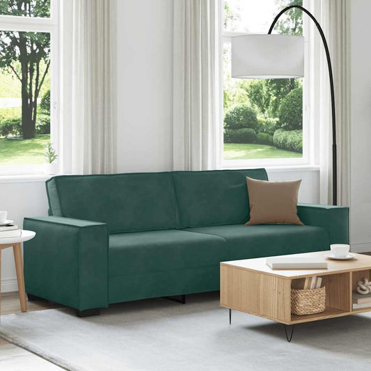Driezitsbank 220x78x84 cm fluweel donkergroen is nu te koop bij PeponiXL, paradijselijk wonen!