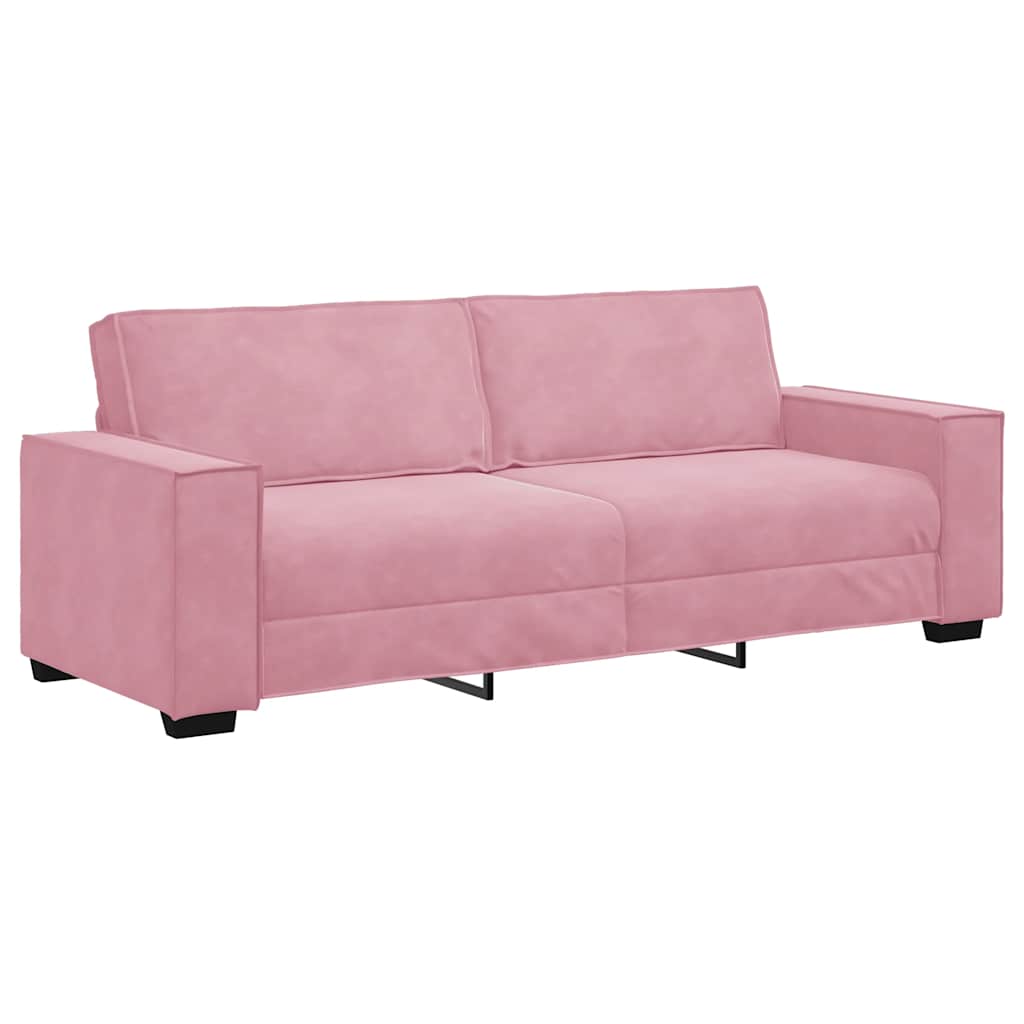 Driezitsbank 220x78x84 cm fluweel roze is nu te koop bij PeponiXL, paradijselijk wonen!