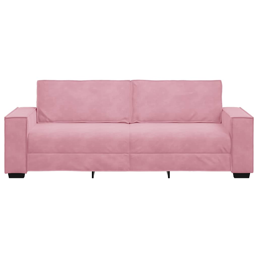 Driezitsbank 220x78x84 cm fluweel roze is nu te koop bij PeponiXL, paradijselijk wonen!