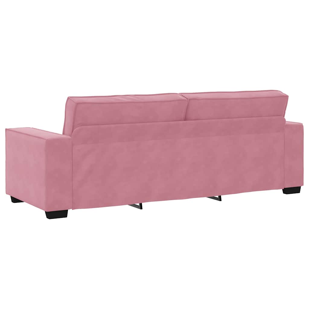 Driezitsbank 220x78x84 cm fluweel roze is nu te koop bij PeponiXL, paradijselijk wonen!