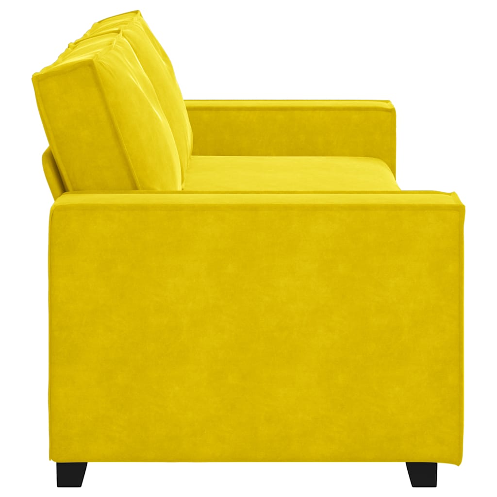 Driezitsbank 220x78x84 cm fluweel geel is nu te koop bij PeponiXL, paradijselijk wonen!