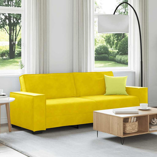 Driezitsbank 220x78x84 cm fluweel geel is nu te koop bij PeponiXL, paradijselijk wonen!