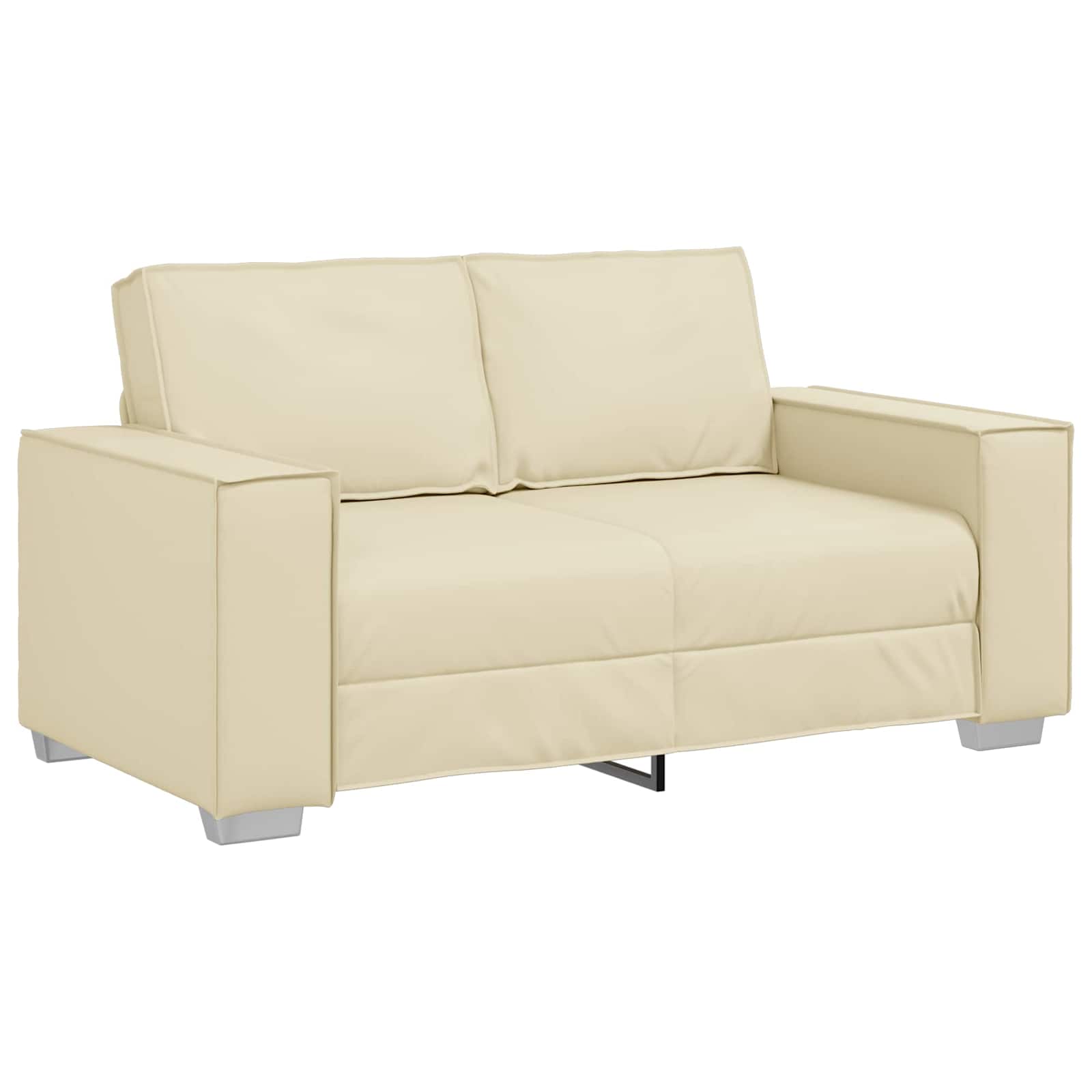 Loveseat Crème 160 cm Nep Leer is nu te koop bij PeponiXL, paradijselijk wonen!
