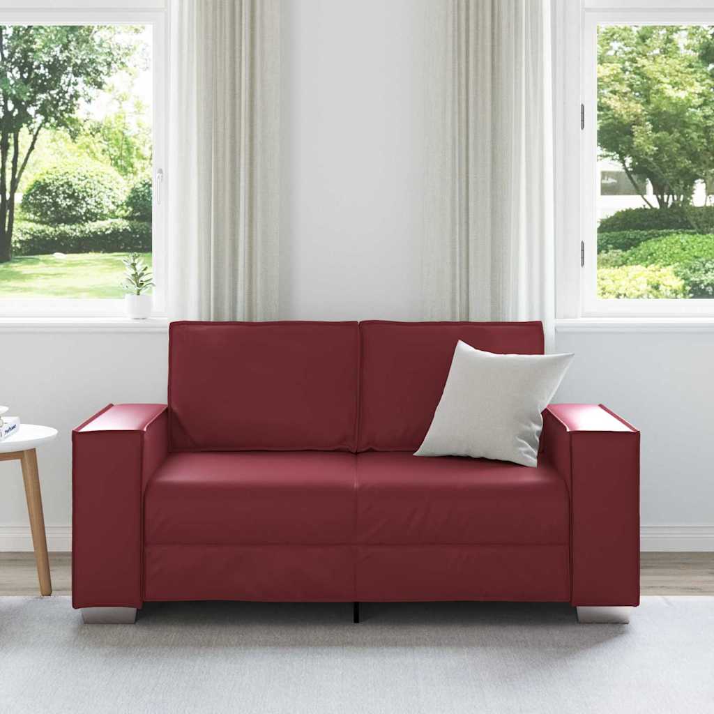 Loveseat Wijnrood 160 cm Nep Leer is nu te koop bij PeponiXL, paradijselijk wonen!
