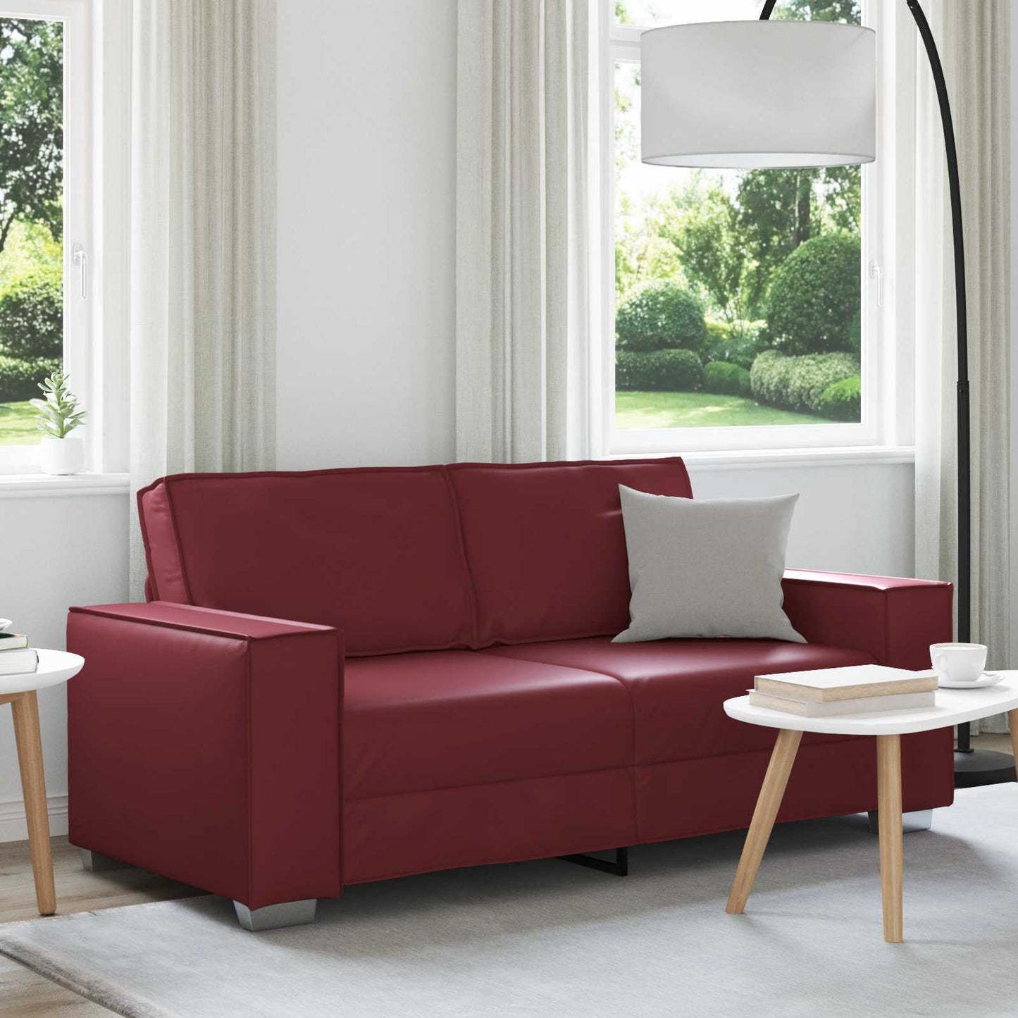 Loveseat Wijnrood 180 cm Nep Leer is nu te koop bij PeponiXL, paradijselijk wonen!