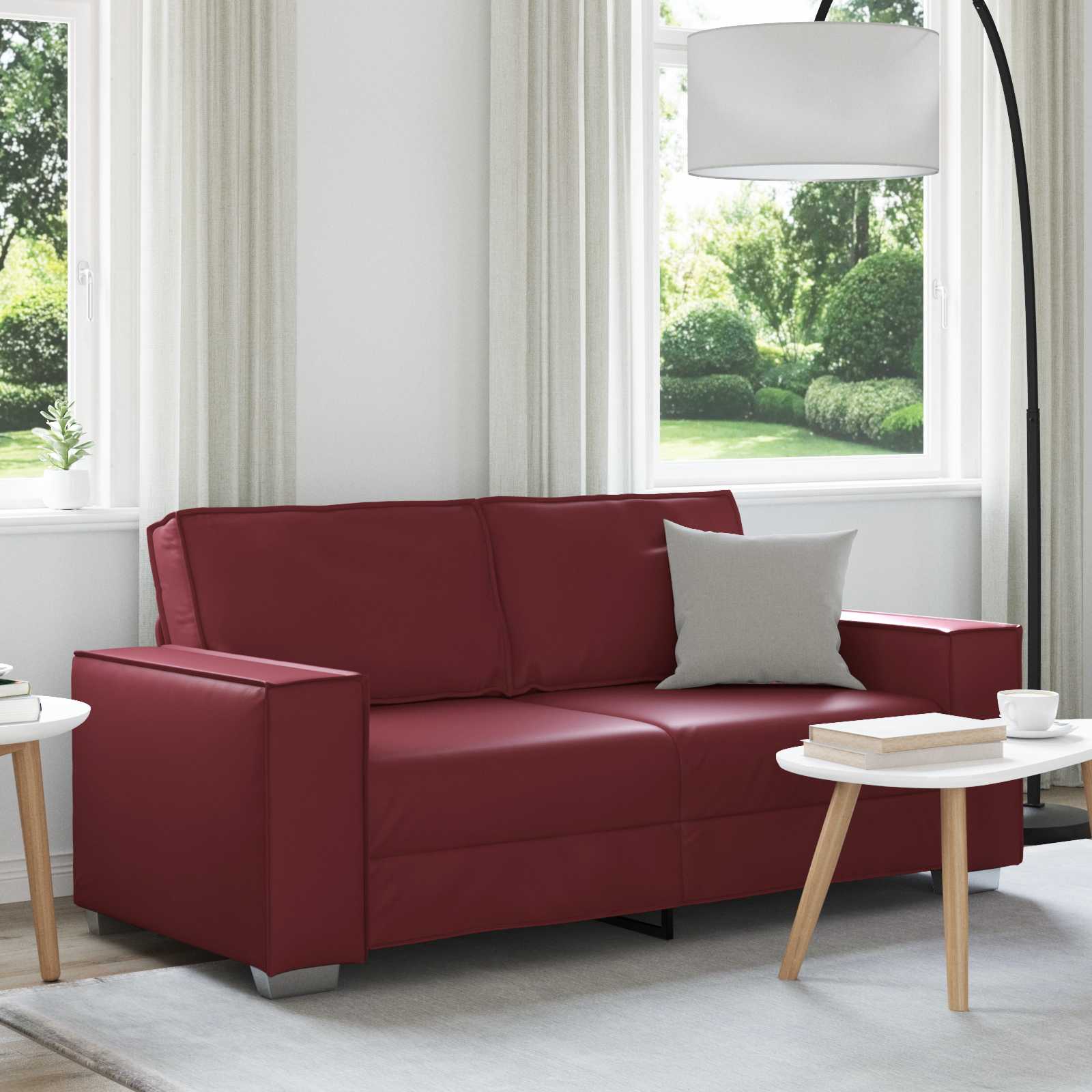 Loveseat Wijnrood 180 cm Nep Leer is nu te koop bij PeponiXL, paradijselijk wonen!